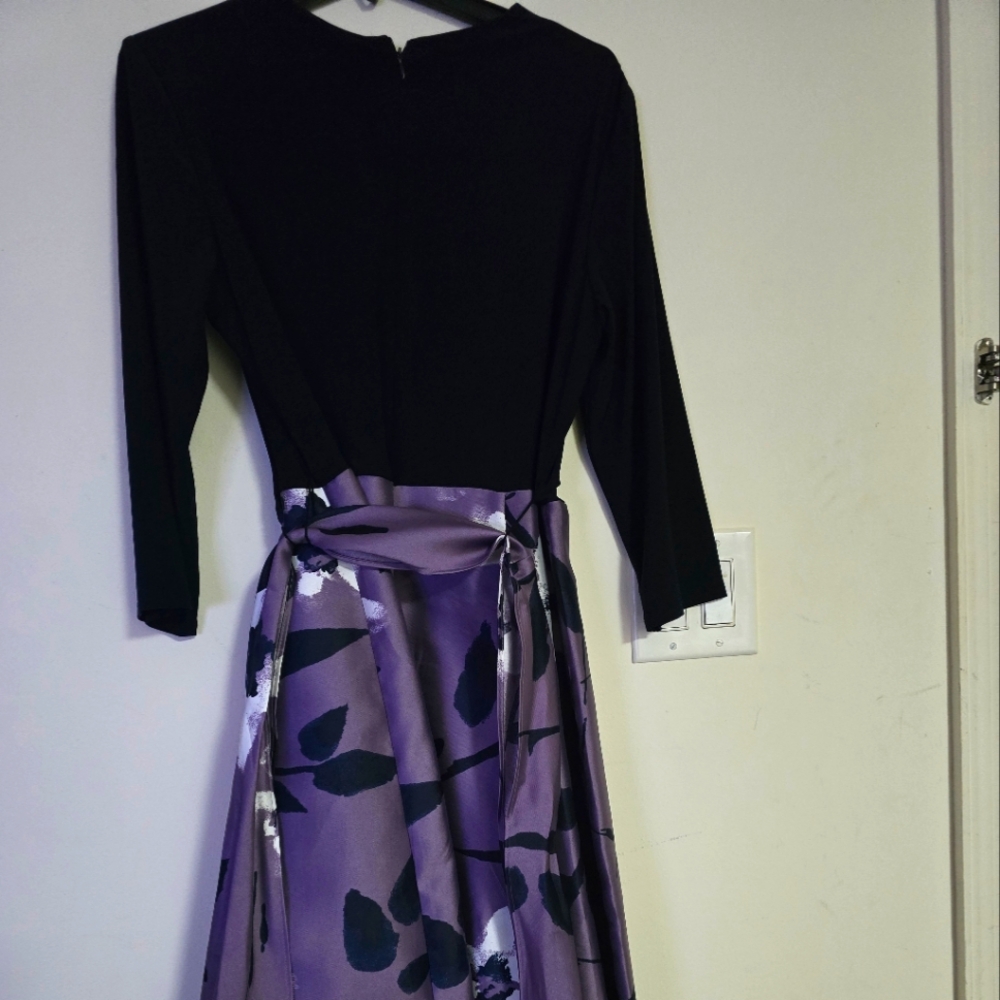 Stylish Black and Purple Floral Dress